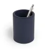 Round pen holder, leather, H 10 cm, D 7.5 cm, dark blue - 2