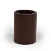 Round pen holder, deer leather, H 10 cm, D 7.5 cm, mocha