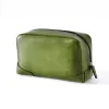 Toiletry Bag Porto Cervo, leather, olive green
