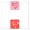 Greeting card Double Heart pink/rose