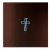 Greeting card cross sketched pure velvet brown light blue