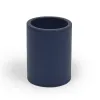 Round pen holder, leather, H 10 cm, D 7.5 cm, dark blue