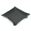 Valet tray square, leather woven look, 20 x 20 cm, dark grey - 2