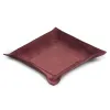 Valet tray square, suede leather, 20 x 20 cm, bordeaux - 5