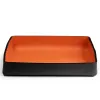 Desk Organiser Tray Stitch, A4, leather, black/orange