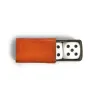 Dice Game with 2 Dice in Leather Box, orange