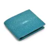 Wallet with Coin Pocket, stingray leather, turquoise - 2