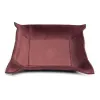 Valet tray square, suede leather, 20 x 20 cm, bordeaux - 2