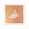 Christmas card fir tree drawing bronze
