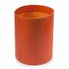 Round wastepaper bin, leather, H 30 cm, D 24 cm, orange - 3