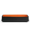 Pen Tray Stitch, leather, narrow, black/orange