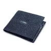 Wallet with Coin Pocket, stingray leather, dark blue - 4