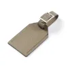 Luggage Tag Adri Leather Taupe